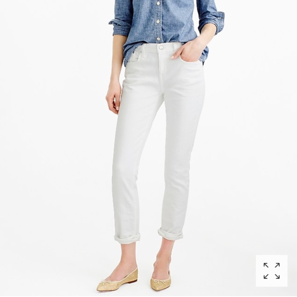 J. CREW Slim White Broken-in Boyfriend Jean 32